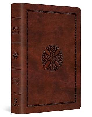 Picture of ESV Large Print Compact Bible, Red Letter (Trutone, Brown, Mosaic Cross Design)