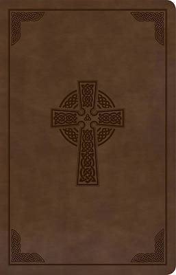 Picture of KJV Large Print Personal Size Reference Bible, Brown Celtic Cross Leathertouch, Indexed