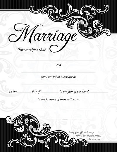 Picture of Premium Black Foil Embossed Marriage Certificate