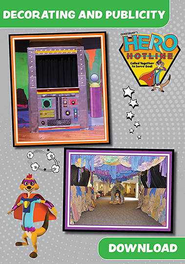 Picture of Vacation Bible School (VBS) Hero Hotline Decorating and Publicity Materials Download