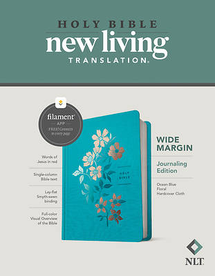 Picture of NLT Wide Margin Bible, Filament Enabled Edition (Red Letter, Hardcover Cloth, Ocean Blue Floral)