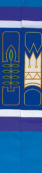 Picture of Revelation Blue Palm Leaf Crown 100" Stole
