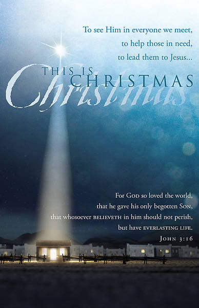Picture of This Is Christmas Christmas Bulletin John 3:16  (Pkg of 100)