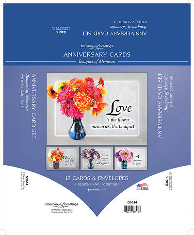 Picture of Bouquet of Memories Anniversary Cards - Box of 12