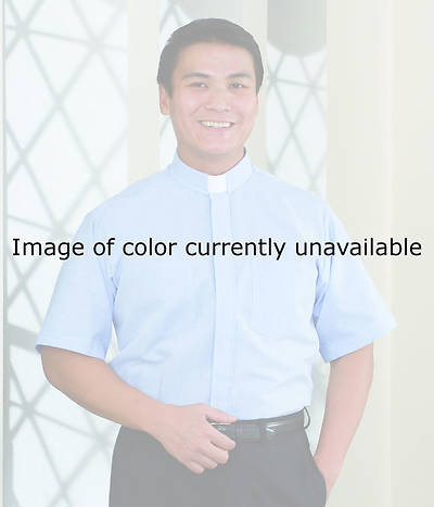 Picture of Signature Short Sleeve Clergy Shirt with Tab Collar Black - 15 1/2"