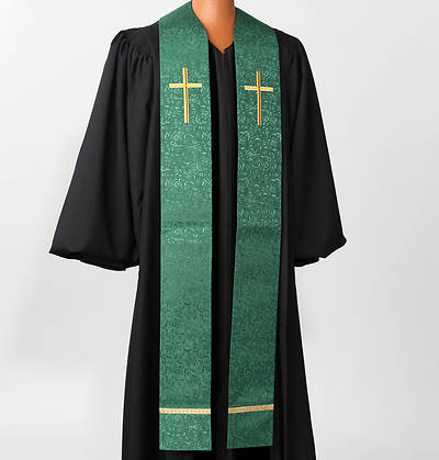 Picture of Gold Cross Stole Green - 110"
