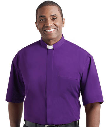 Picture of Murphy Men's Short Sleeve Tab Collar Clergy Shirt Church Purple - 21"
