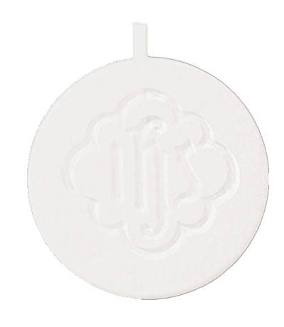 Picture of Artistic Offering Plate with IHS Pad - Medium Brasstone - White