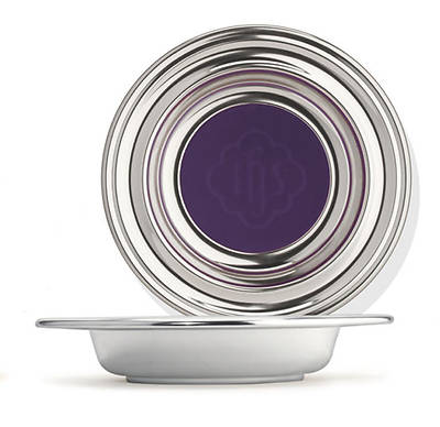 Picture of Artistic Offering Plate with IHS Pad - Medium Silvertone - Purple