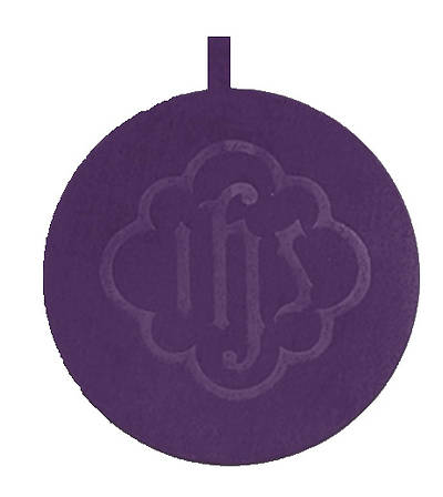 Picture of Artistic Offering Plate with IHS Pad - Large Brasstone - Purple