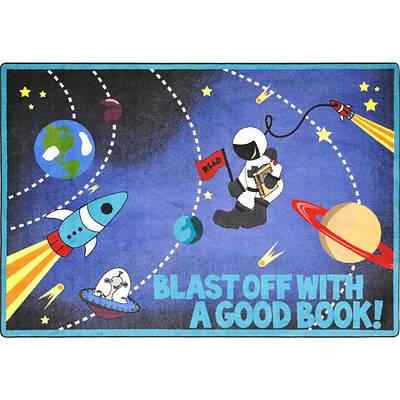 Picture of Blast Off With a Good Book Children's Area Rug
