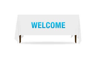 Picture of Block Letter Welcome Table Throw