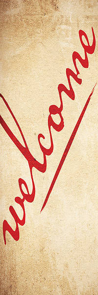 Picture of Red Script Welcome 2' x 6' Banner
