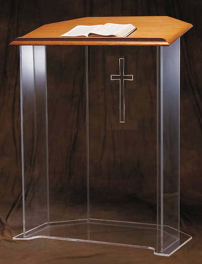 Picture of Woerner 3351W Acrylic Pulpit with Wood Top