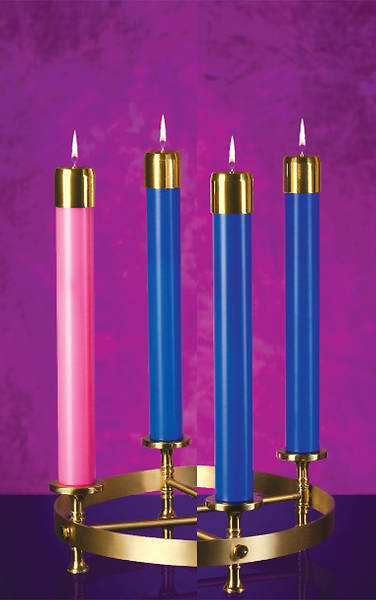 Picture of Lux Mundi Refillable Advent Candle Set - 3 Blue, 1 Pink 1" - 14"