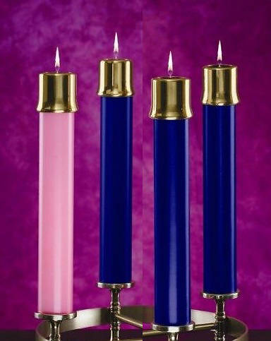 Picture of Lux Mundi Liquid Wax Shell Advent Candle Set - 3 Blue, 1 Pink