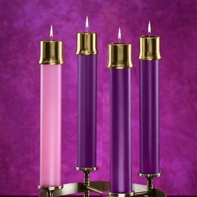 Picture of Lux Mundi Liquid Wax Shell Advent Candle Set - 3 Purple, 1 Pink 1-7/8" - 14"