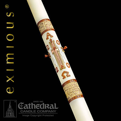 Picture of Cathedral Eximious Luke 24 Paschal Candle 3-1/2" - 62"