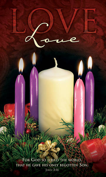 Picture of Love Advent Wreath Week 4 Banner Fabric w/ Pole Pockets - 3' x 5'