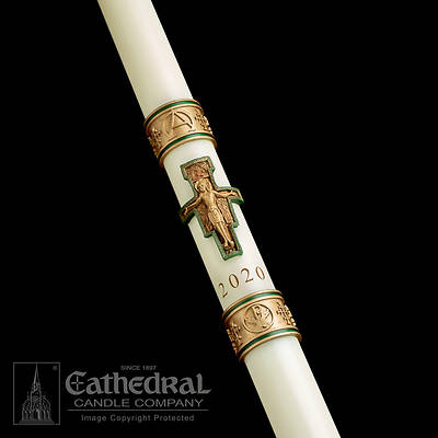 Picture of Cathedral Cross of St. Francis Paschal Candle 3" - 48"