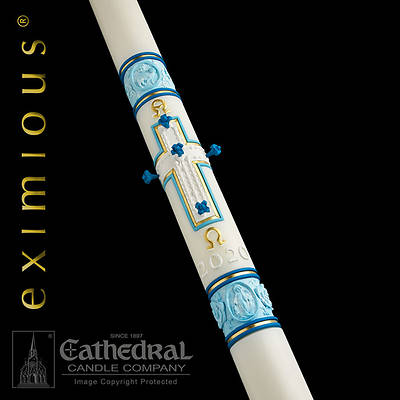 Picture of Cathedral Eximious Most Holy Rosary Paschal Candle 3-1/2" - 62"