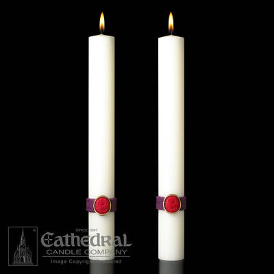 Picture of Cathedral Cross of the Lamb Complementing Altar Candles 1-1/2" - 12"