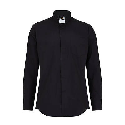 Picture of Fair Trade Men's Cotton Black Long Sleeve Tab Collar Clergy Shirt