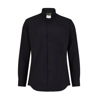 Picture of Fair Trade Men's Poly Cotton Black Long Sleeve Tab Collar Clergy Shirt