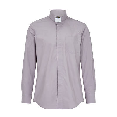 Picture of Fair Trade Men's Cotton Light Grey Long Sleeve Tab Collar Clergy Shirt