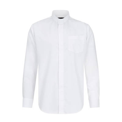 Picture of Fair Trade Men's Cotton White Long Sleeve Tab Collar Clergy Shirt