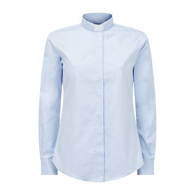 Picture of Fair Trade Women's Cotton Twill Sky Blue Long Sleeve Tab Collar Clergy Shirt