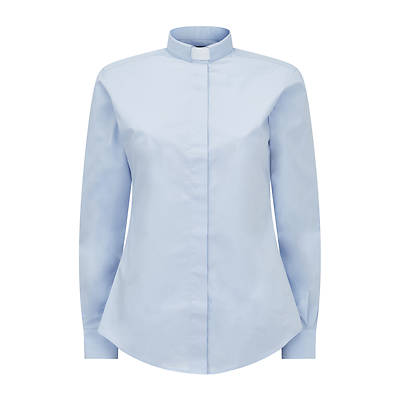 Picture of Fair Trade Women's Cotton Light Blue Long Sleeve Tab Collar Clergy Shirt