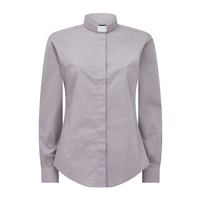 Picture of Fair Trade Women's Cotton Light Grey Long Sleeve Tab Collar Clergy Shirt