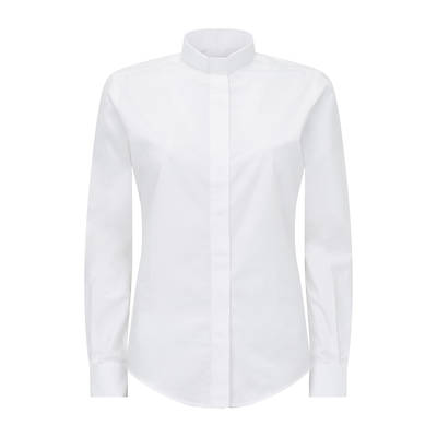 Picture of Fair Trade Women's Cotton White Long Sleeve Tab Collar Clergy Shirt