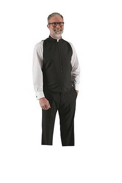Picture of R. J. Toomey Roman Tall Shirtfronts Vestfronts with Buttons Black