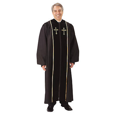 Picture of Cambridge Pulpit Robe with Embroidered Gold Crosses