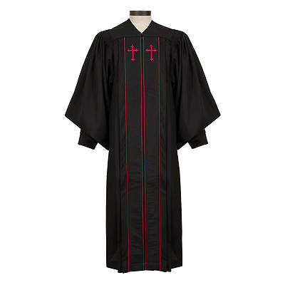 Picture of Cambridge Pulpit Robe with Double-Red Trim & Cross
