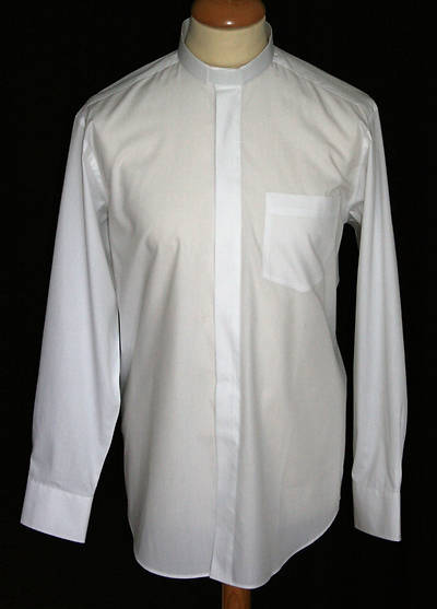 Picture of Fair Trade Men's Cotton White Short Sleeve Tab Collar Clergy Shirt