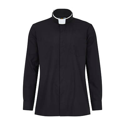 Picture of Fair Trade Men's Cotton Black Long Sleeve Tonsure Collar Clergy Shirt