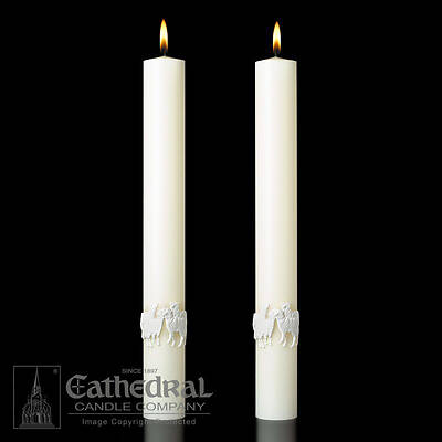 Picture of Good Shepherd Complementing Altar Candles Pair
