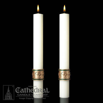 Picture of Cross of St. Francis Complementing Altar Candles Pair