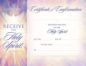 Receive the Holy Spirit Confirmation Certificate - | Cokesbury