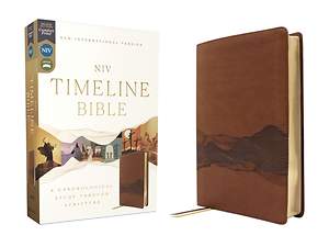 Niv, Timeline Bible, Leathersoft, Brown, Red Lette