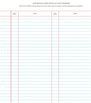 Westminister Church Register Binder Sheets - Alpha | Cokesbury