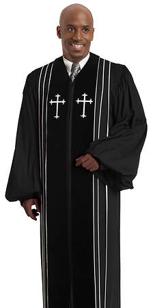 Murphy Qwick-Ship Bishop H-8 Pulpit Robe - Black W | Cokesbury