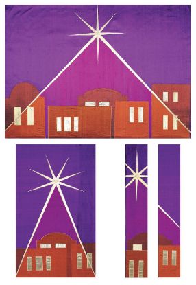 Picture of Bethlehem Magenta Dupioni 3-Piece Parament Set