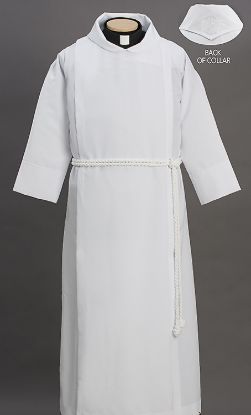 Picture of Mens Wrap Around Alb with Embroidered Collar