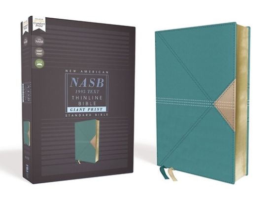 Picture of Nasb, Thinline Bible, Giant Print, Leathersoft, Teal, Red Letter Edition, 1995 Text, Comfort Print
