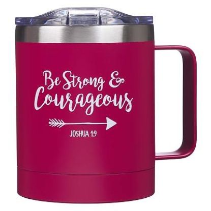 Picture of Mug Stainless Steel Camp Style Be Strong & Courageous Joshua 1:9