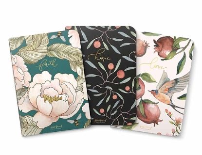Picture of Gracelaced Lined Notebooks, Set of 3, Faith, Hope, Love